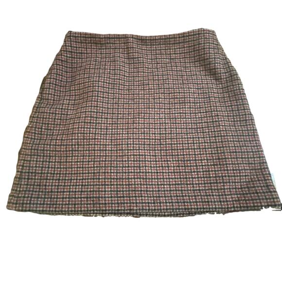 Uniqlo Plaid Wool Blend Mini Skirt 12 Preppy Academia Classic Workwear Old Money - Picture 3 of 9